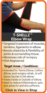 TShellz Wrap Elbow tennis elbow, epicondylitis, elbow strains and elbow sprain